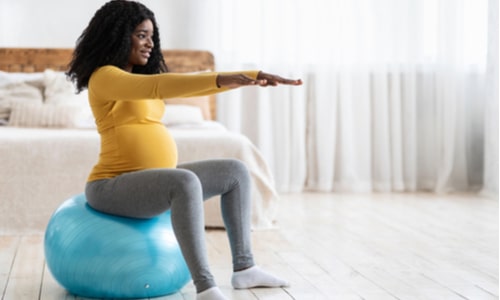 Pregnant Women on Exercise Ball